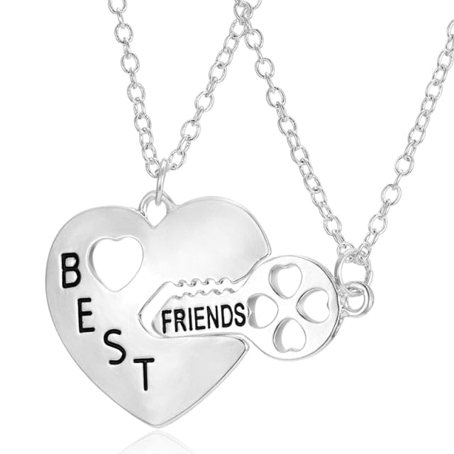 Best Friend Heart and Key Necklaces