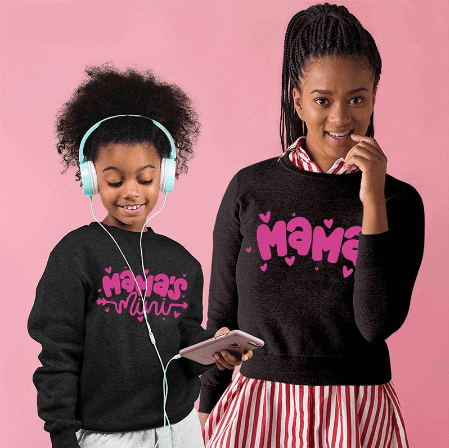 Black Mommy and Me Sweaters