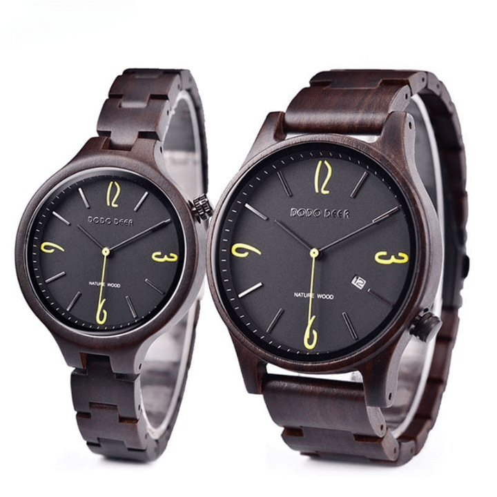 Dark Wood Couple Watches
