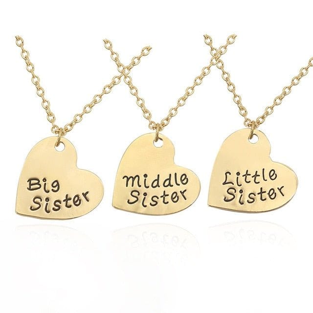 Girls Sister Siblings 3 Necklace Set
