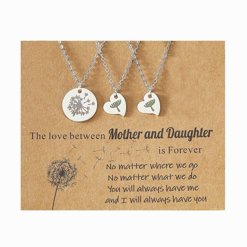 Mother and Daughter Sterling Silver Necklace