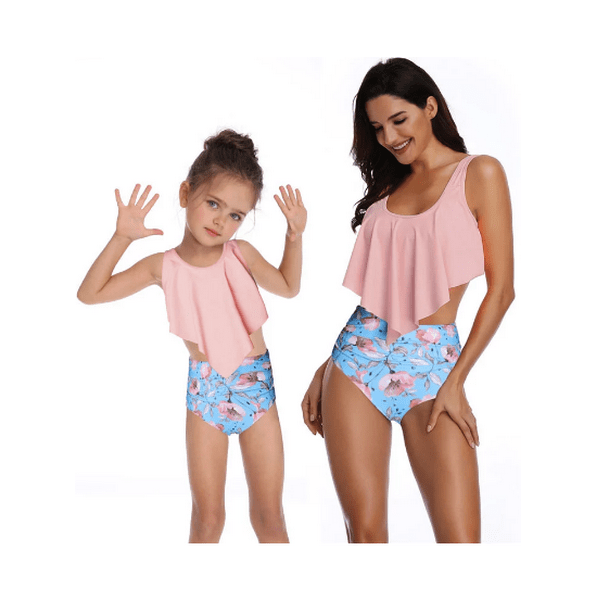 Mum and Daughter Pink Swimwear