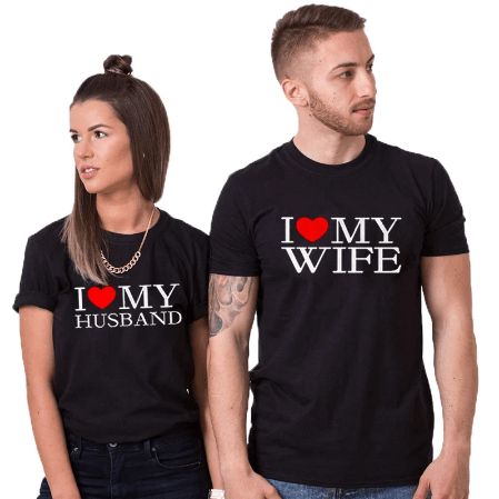 Tee shirt couple pour mari et femme