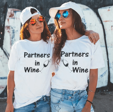 Tee shirt meilleure amie partenaires de vin